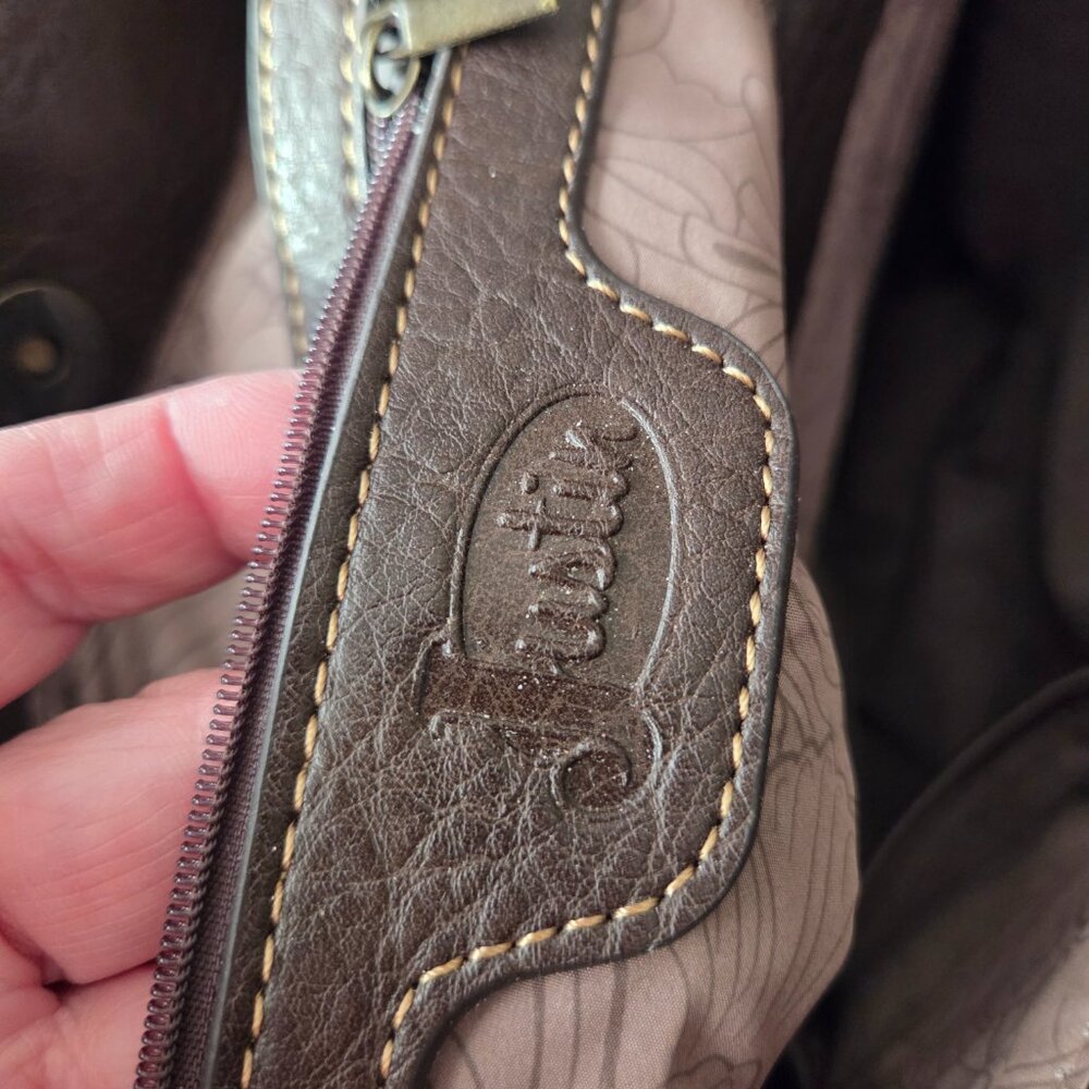 Justine Boho Brown Leather Purse - Picture 8 of 15